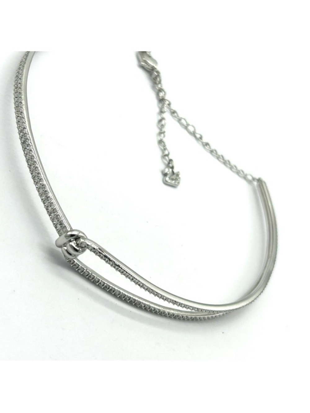 Swarovski Crystal Lifelong Crystal Knot Pave Choker Necklace - Picture 3 of 5